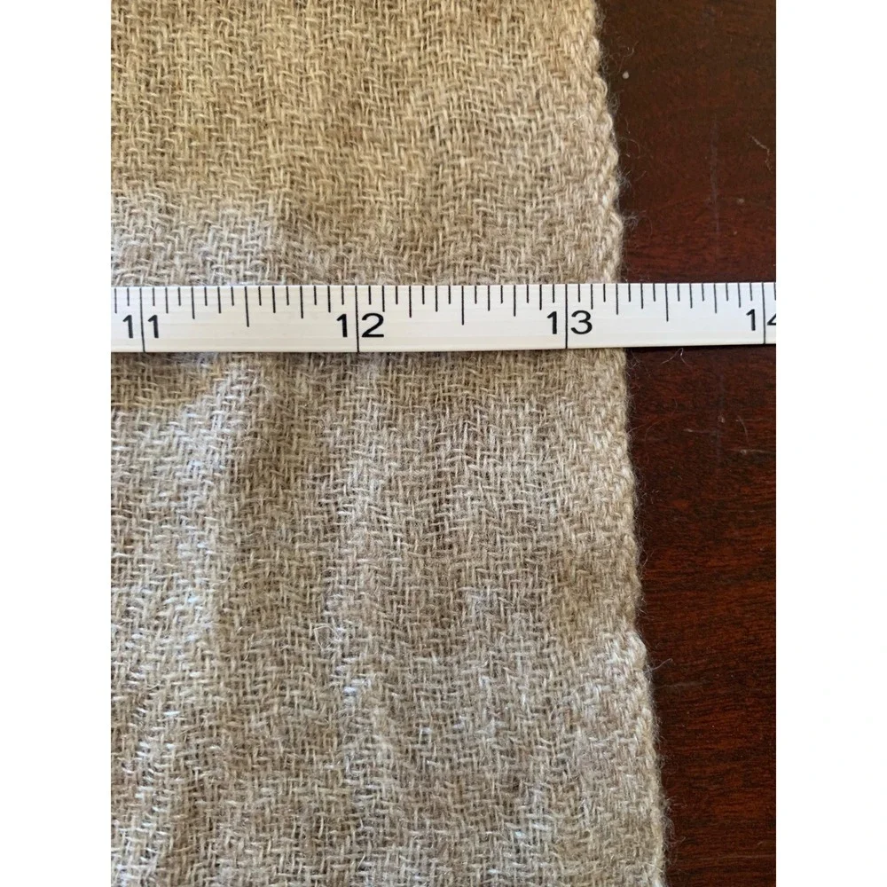 Handmade in Nepal 100% Exclusive Cashmere Scarf Wrap Tan Beige Fringed
